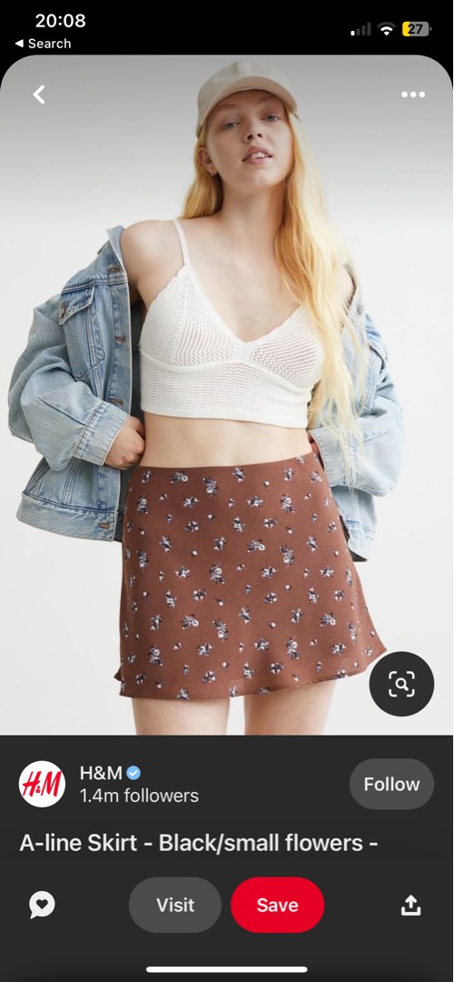 H M Floral Mini Skirt Women s Fashion Bottoms Skirts on Carousell