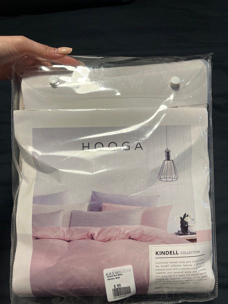 Hooga Kindell Neil White Bed Sheets (King), Furniture & Home Living
