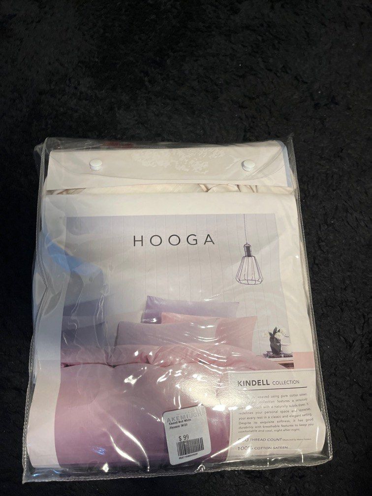 Hooga Kindell Neil White Bed Sheets (King), Furniture & Home Living
