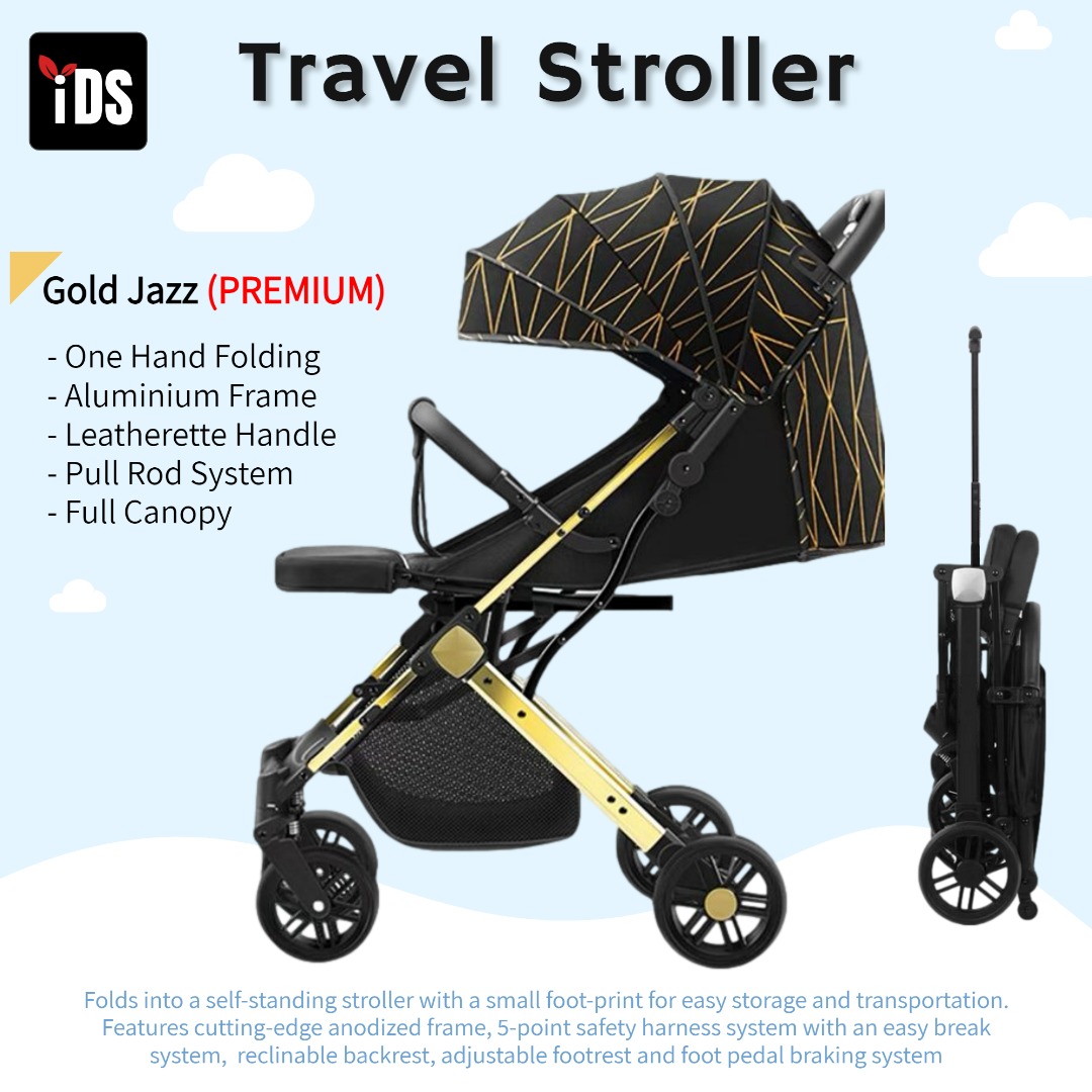 [iDS] Free Gifts! Aluminium Lightweight Baby Stroller, Reclining Travel Stroller, Cabin Size