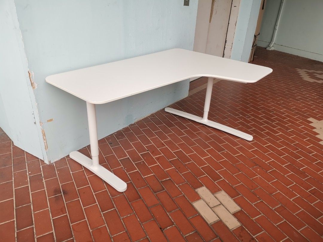Cheapest right corner IKEA Bekant desk on Carrousel, Furniture & Home