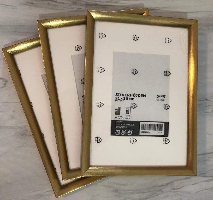 IKEA SILVERHÖJDEN Frame / gold-colour / 21x30 cm