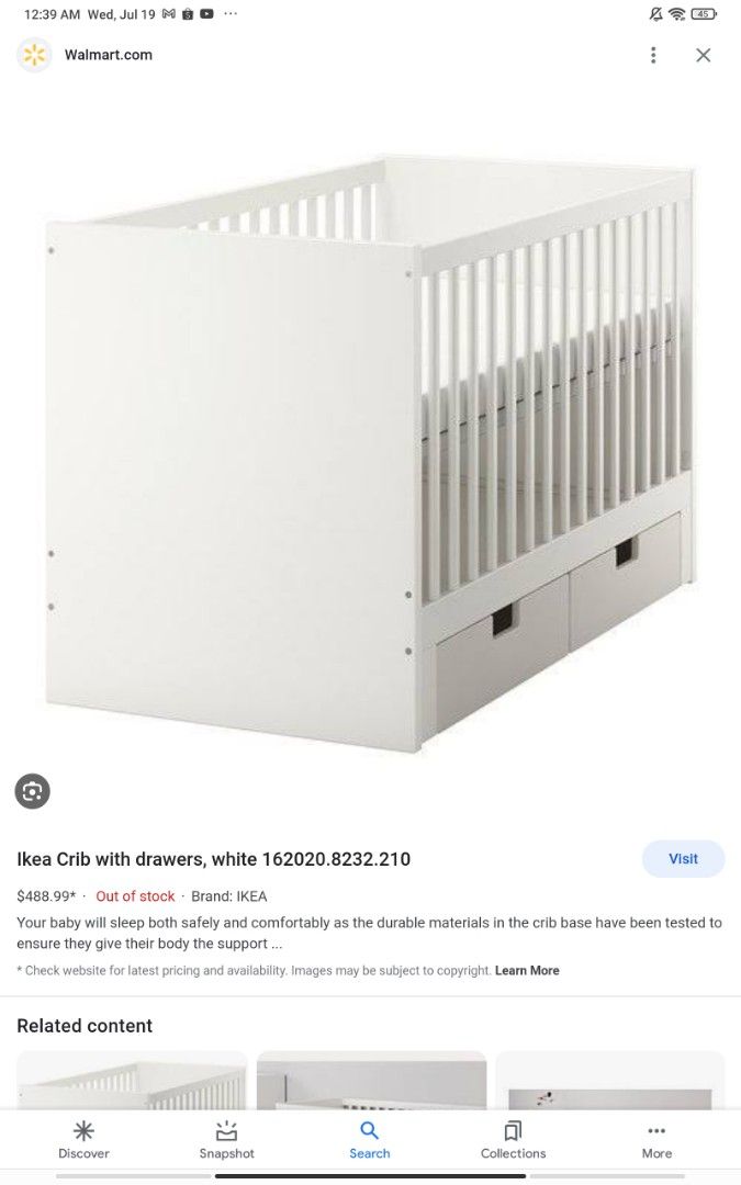 IKEA STUVA crib Babies Kids Baby Nursery Kids Furniture