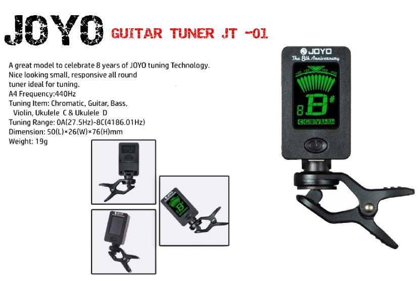 Joyo Guitar tuner Jt- 01 (Category: Musical Instruments) located in Quezon City. Submitted by mike10sitaldas (Listing ID 1244261234, Image 1). Description: Joyo Guitar tuner Jt- 01 500 Php We offer retail and wholesale price!! We can do door to door cash-on-delivery (COD) within Metro Manila Area or provincial area within selected places in Luzon. Shipping: Nationwide Shipping fee will be shouldered by the customers...