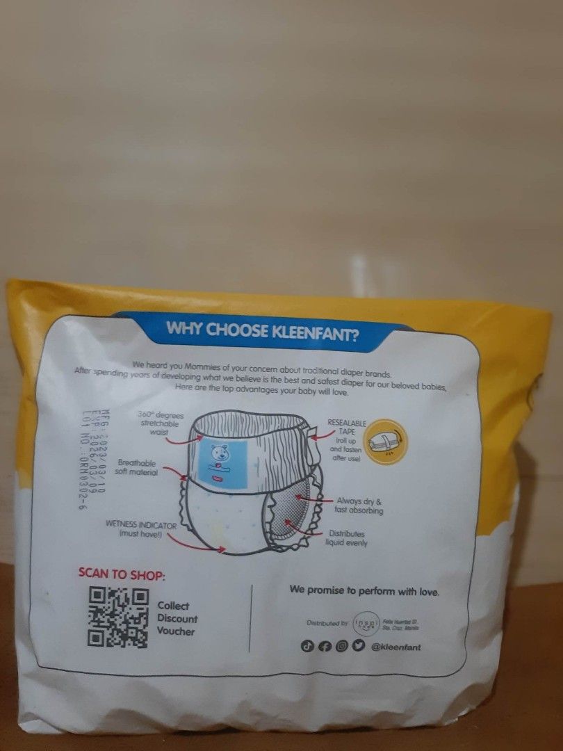 KLEENFANT XL PANTS 30pcs. (Category: Diapers & Baby Wipes) located in Manila. Submitted by sweetieteapascua (Listing ID 1244258080, Image 2). Description: KLEENFANT XL PANTS 30PCS-300 MANUFACTURED DATE 2023 EXPIRATION DATE 2026 PAYMENT-COD, GCASH, BANKTRANSFER https://m.me/sweetietea.pascua.