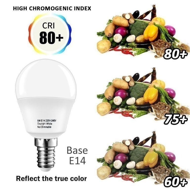 LAKES E14 LED Bulb Small Edison Screw Golf Ball P45 Bulb 5W