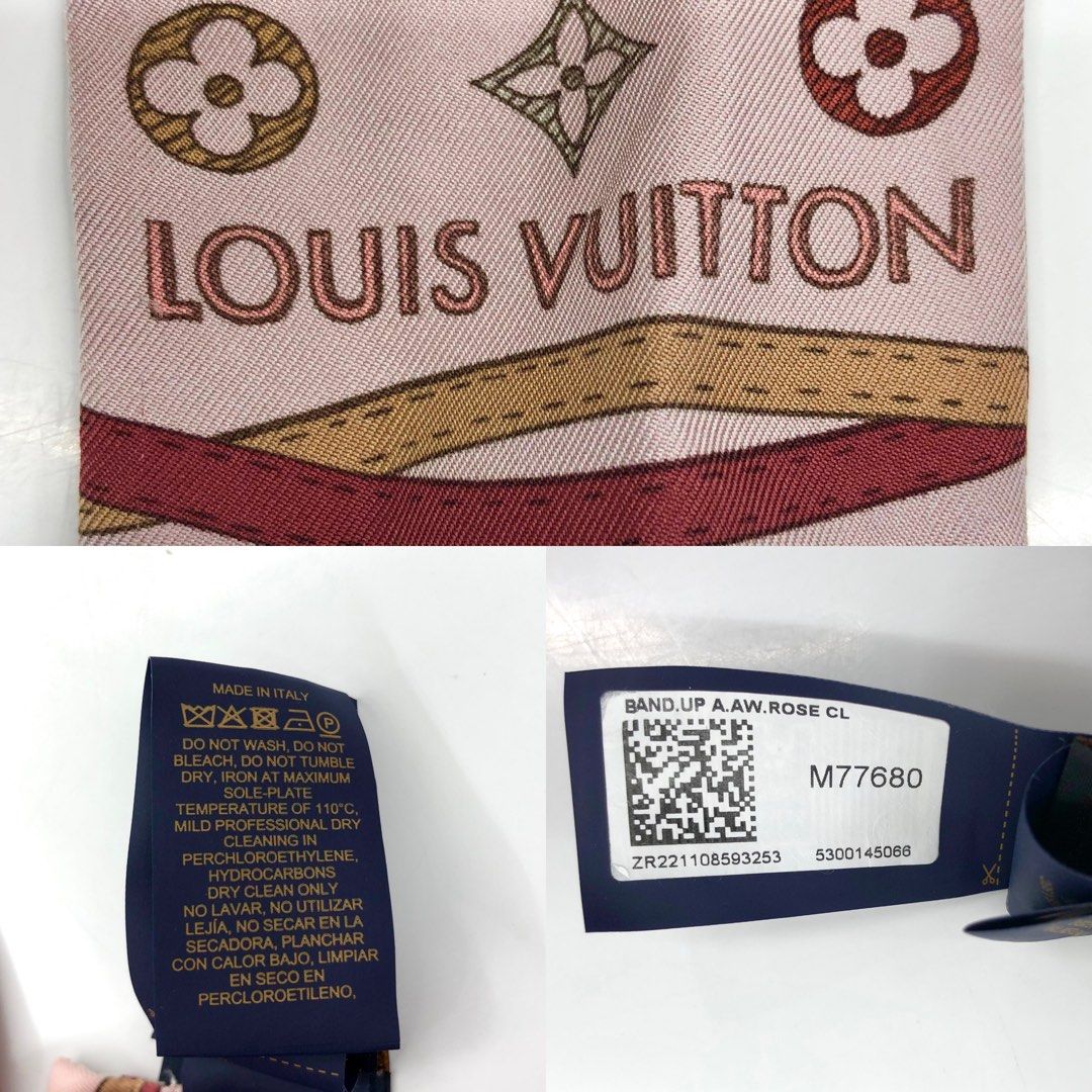 LOUIS VUITTON M77680 MONOGRAM PINK SILK TWILLY 237023136 ;, Luxury,  Accessories on Carousell