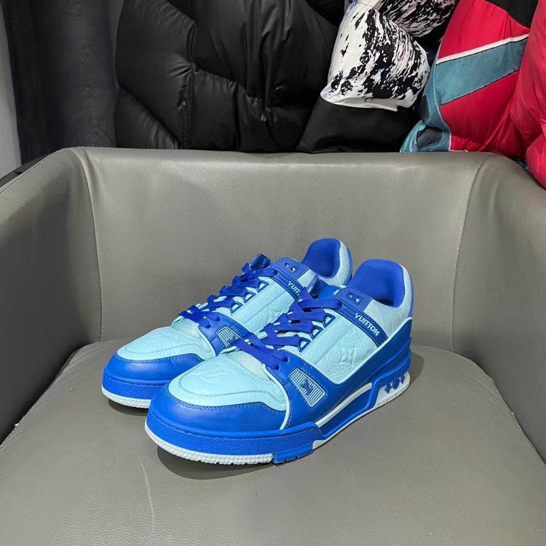 LV blue trainer sneaker, Men's Fashion, Footwear, Sneakers on Carousell