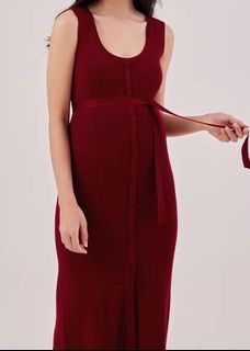 Love Bonito Blakely Maternity Sash Tie Knit Midi Dress