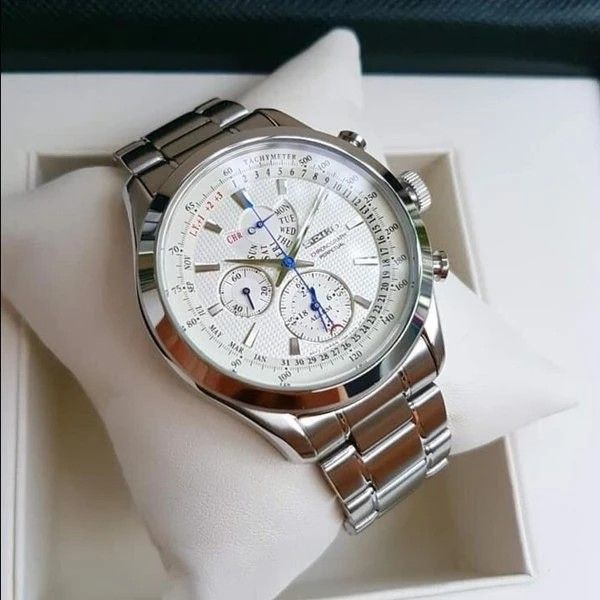 Lowest Price Seiko SPC123 Men s Chronograph White Dial Stainless Steel Watch spc123 spc123p spc123p1 Birthday gift birthday seiko BRAND NEW IN BOX WITH 1 YEAR WARRANTY Men s Fashion Watches Accessorie...