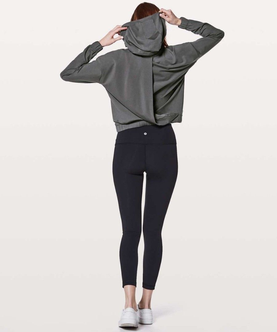 Lululemon 4 Twisted Tucked Pullover Dark Shado Women s