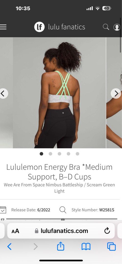 Lululemon Energy High-Neck Longline Bra *Medium Support, B–D Cups - White -  lulu fanatics