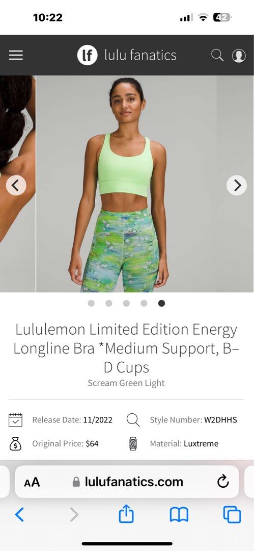 Lululemon Energy Longline Bra *Medium Support, B–D Cups - Chambray - lulu  fanatics