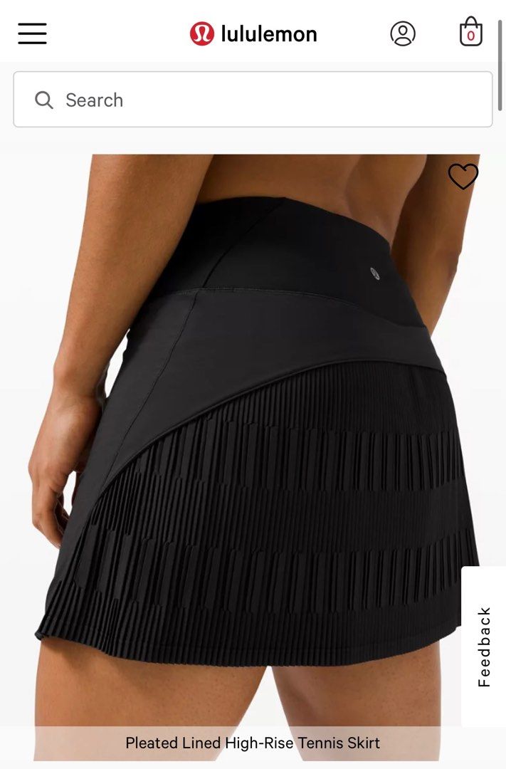 Lululemon Pleated Tennis Skirt Black 4 Women s Fashion