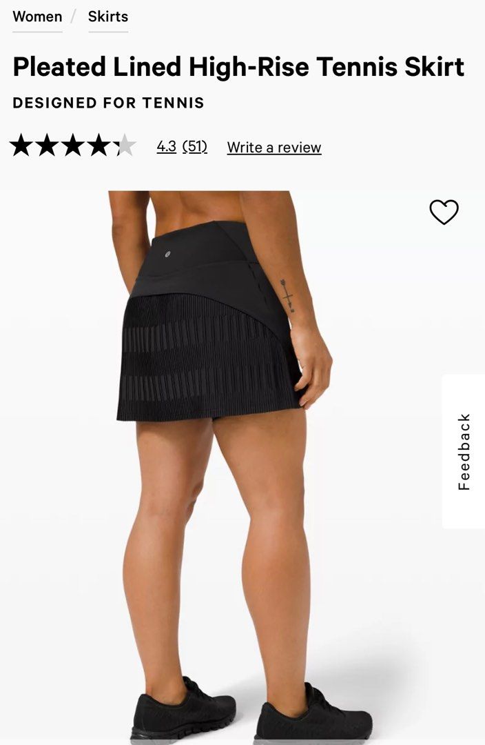 Black tennis deals skirt lululemon