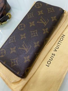 Louis Vuitton, Bags, Louis Vuitton Clemence Damier Ebene Wallet Cherry  Red Interior Nwt Microchipped