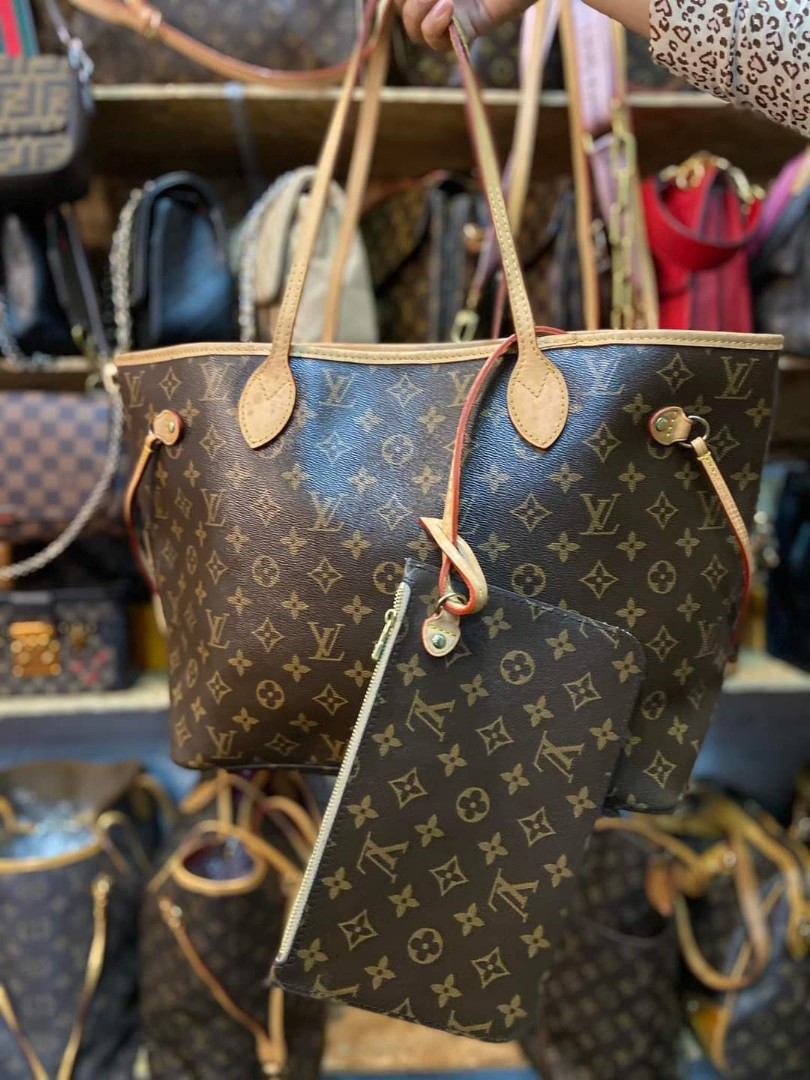 LOUIS VUITTON MONOGRAM BROWN NEVERFULL MM NO POUCH TYPE SHOULDER BAG  237017325 AL, Luxury, Bags & Wallets on Carousell