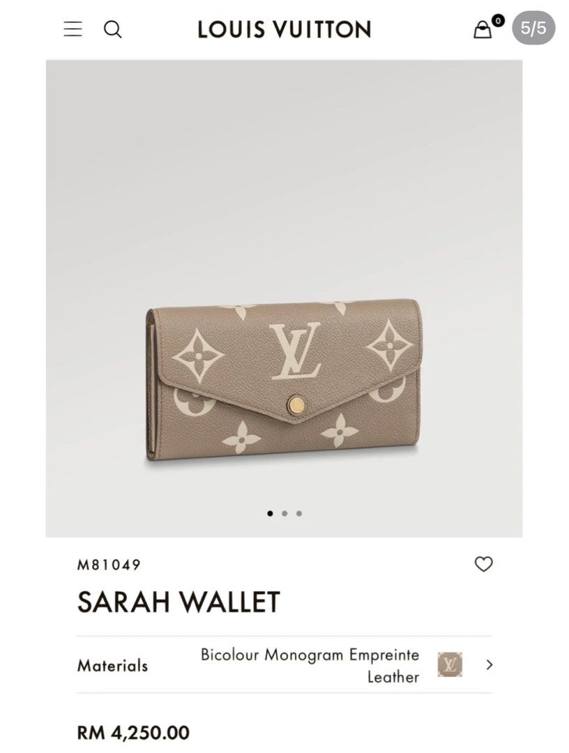 Sarah Wallet Bicolour Monogram Empreinte Leather - Wallets and Small  Leather Goods M81049
