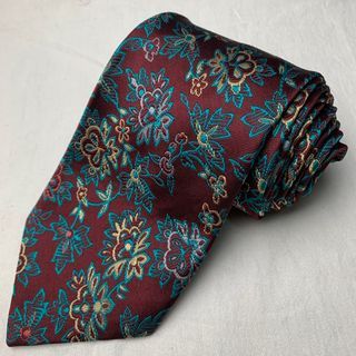 Maroon Floral Necktie