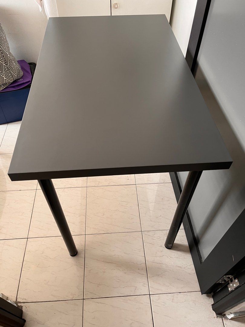 IKEA ADILS/LINNMON Desk, 100x60 cm, Dark Grey/Black 