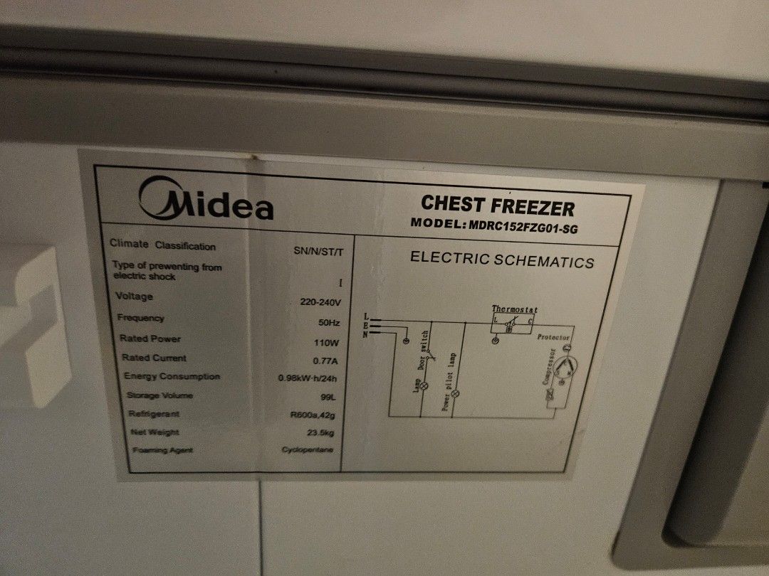 Midea freezer breastmilk storage TV Home Appliances Kitchen