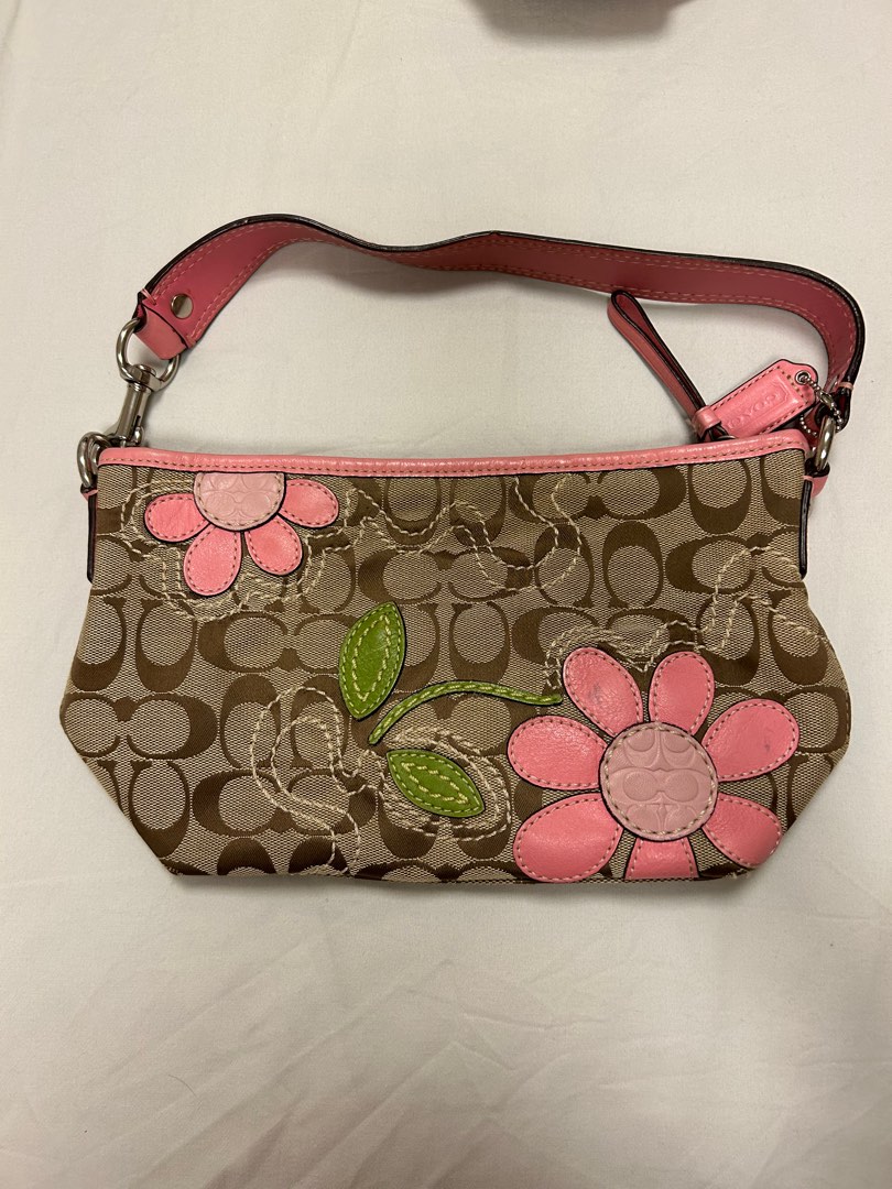 Coach pink outlet flower purse