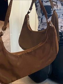 Minimalist Coffee Brown Shoulder Baguette Bag