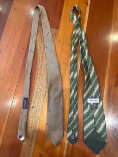 necktie set: brown golf and giorgio armani green stripe