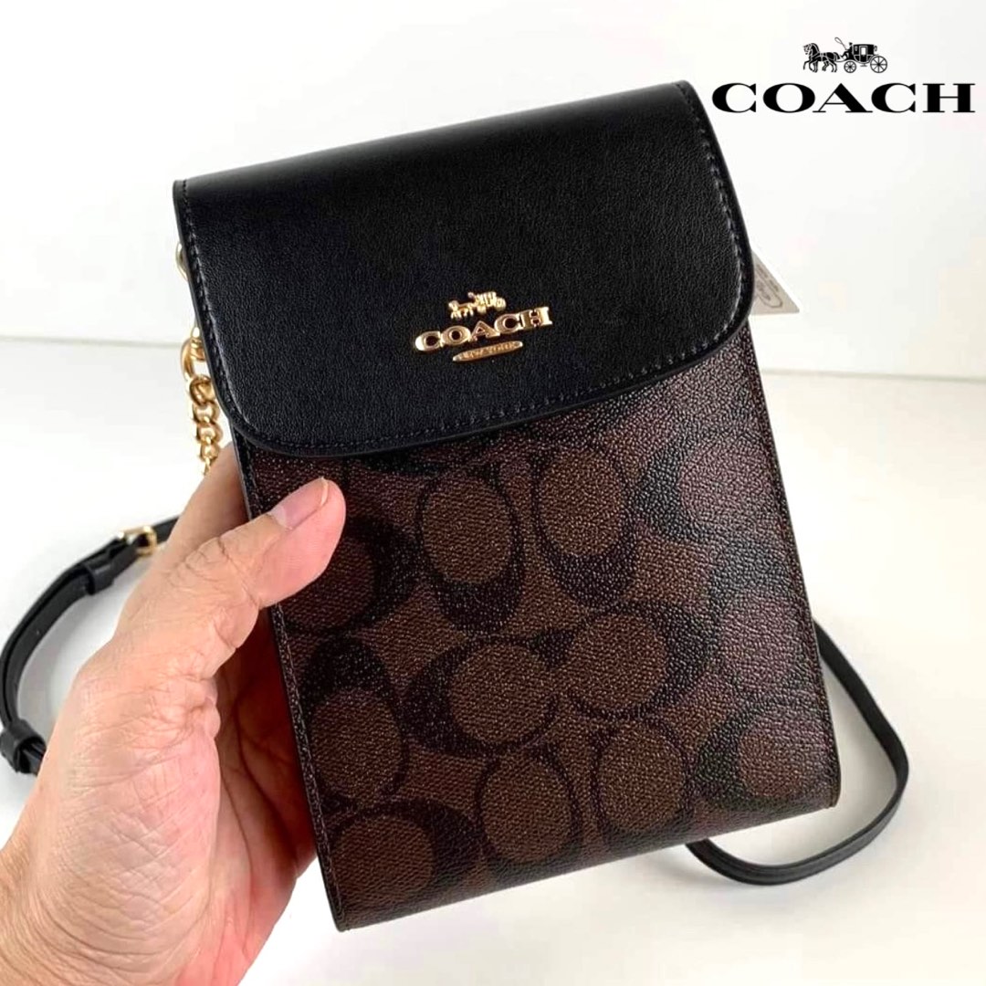 New Coach Original 3051 Dark Brown Rachel Phone Crossbody