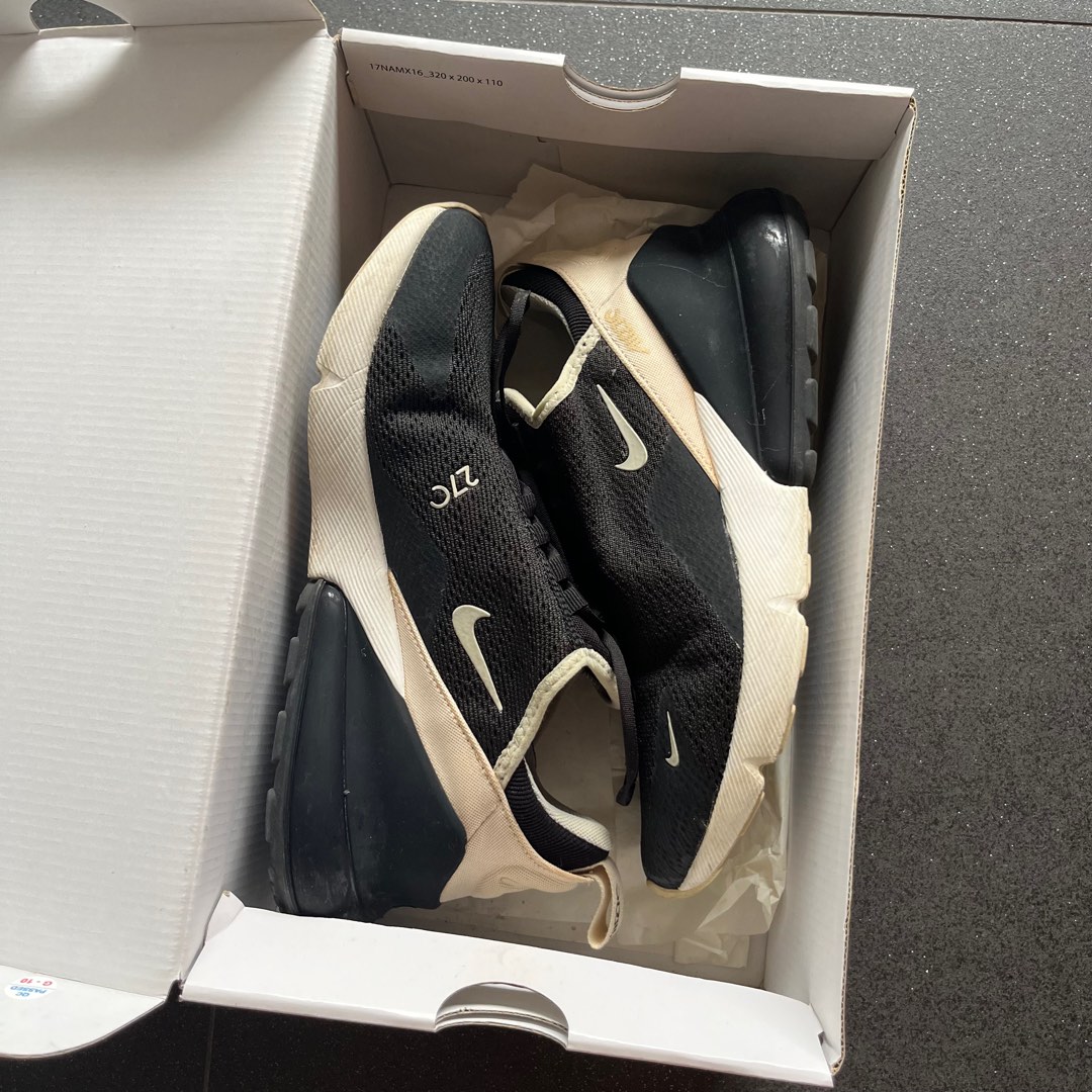 Nike Airmax 270 Black Beige Women s Fashion Footwear Sneakers