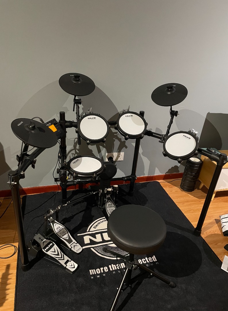 NUX DM-210 5-Piece Digital Electronic Drum with Full Mesh Head, Hobbies ...