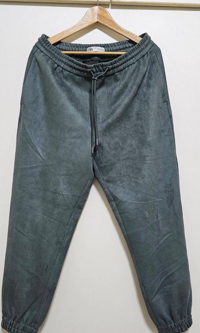 Zara suede joggers cheap