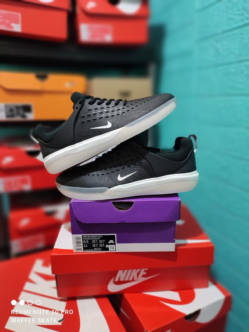 Original Legit Authentic NIKE SB ZOOM NYJAH 3 BLACK WHITE