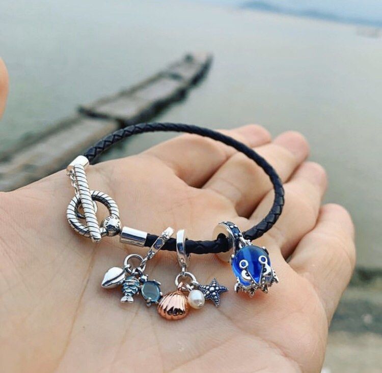 Pandora braided leather shop necklace