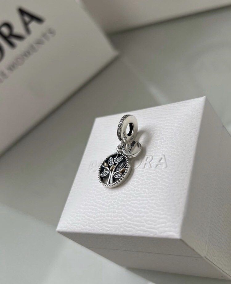 sterling silver pandora sparkling family tree charm