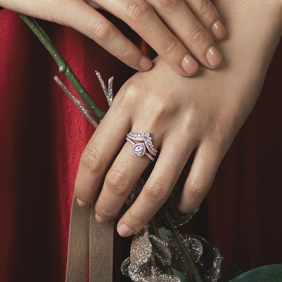 Pandora square on sale wishbone ring