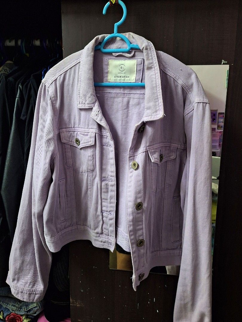 Light purple denim discount jacket