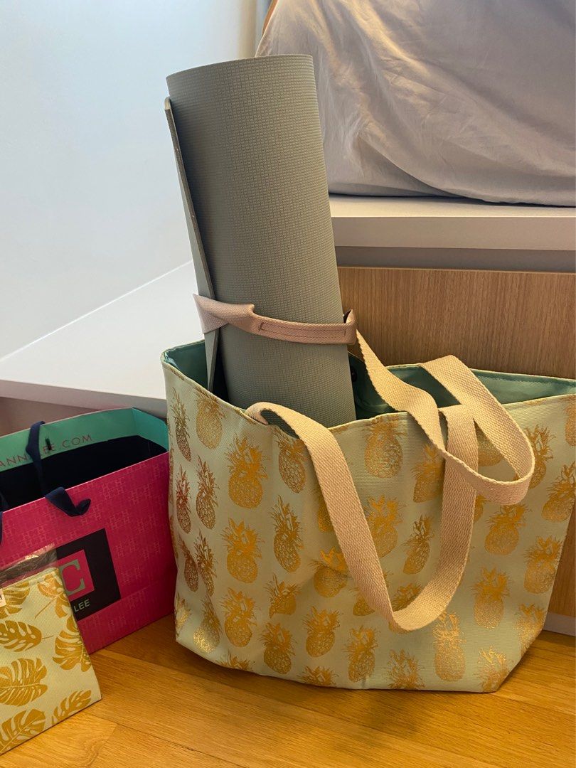 Gold pineapple deals beach bag
