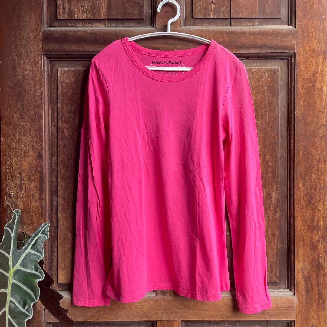 Pink Long Sleeve Cotton Shirt (Category: Longsleeves) located in Mandaue City. Submitted by blazebianca (Listing ID 1244263052, Image 1). Description: PRODUCT DETAILS & FEATURES: Item Name: Pink Long Sleeve Cotton Shirt Brand: Request ITEM SIZE: - Size on tag: Large (Refer to product photo for reference) - In addition to the size listed on the tag, we provide "flat lay measurements" and note any flaws (if present). Please review these details car