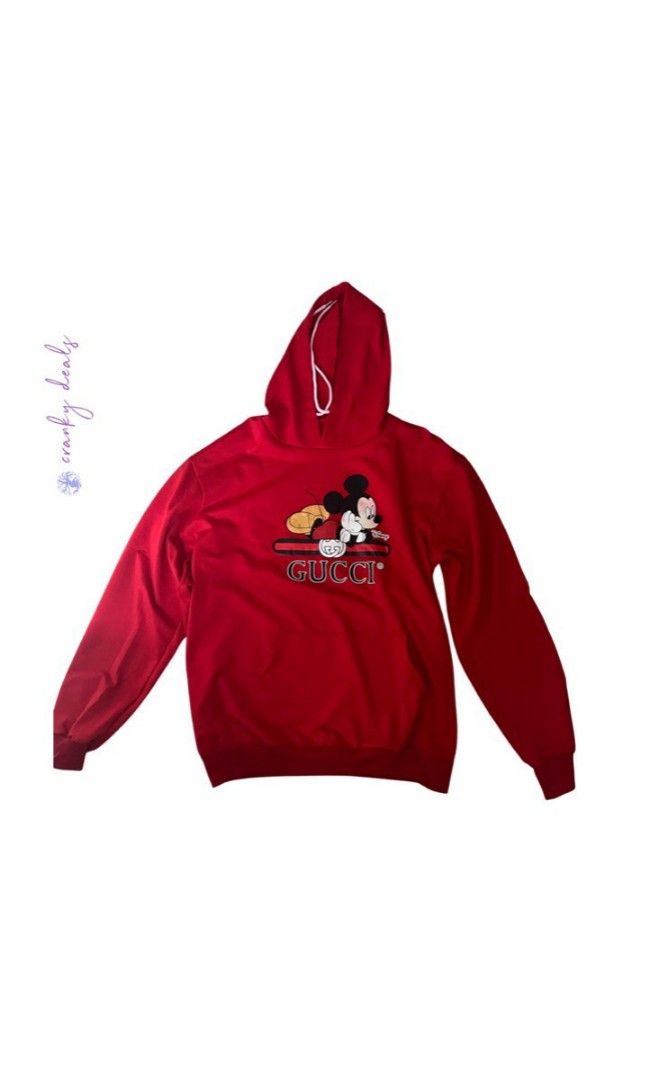 Red mickey hoodie Women s Fashion Coats Jackets and Outerwear