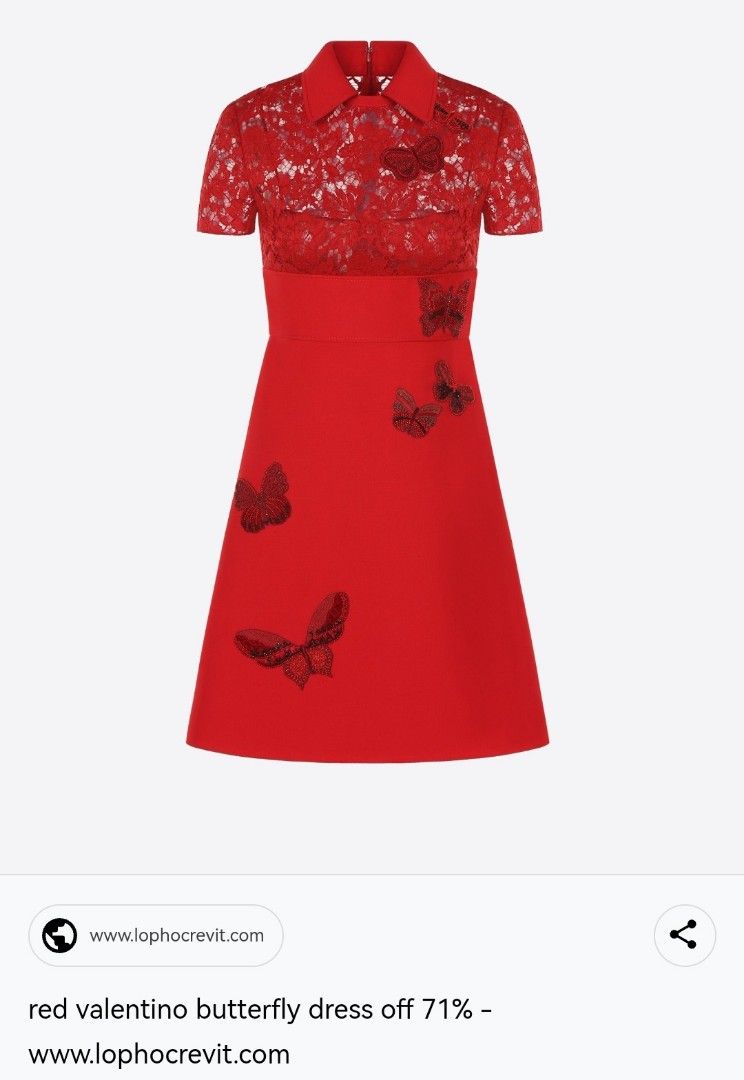 Red valentino butterfly dress sale
