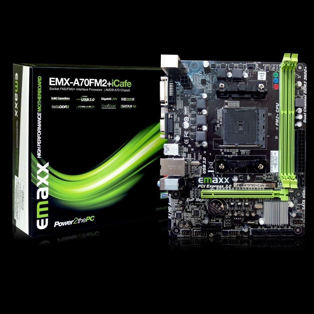 REFURBISHED EMAXX EMX A70FM2 iCafe HDMI VGA AMD A70 FM2 DDR3 A L USB3.0 Computers Tech Parts Accessories Computer Parts on Carousell