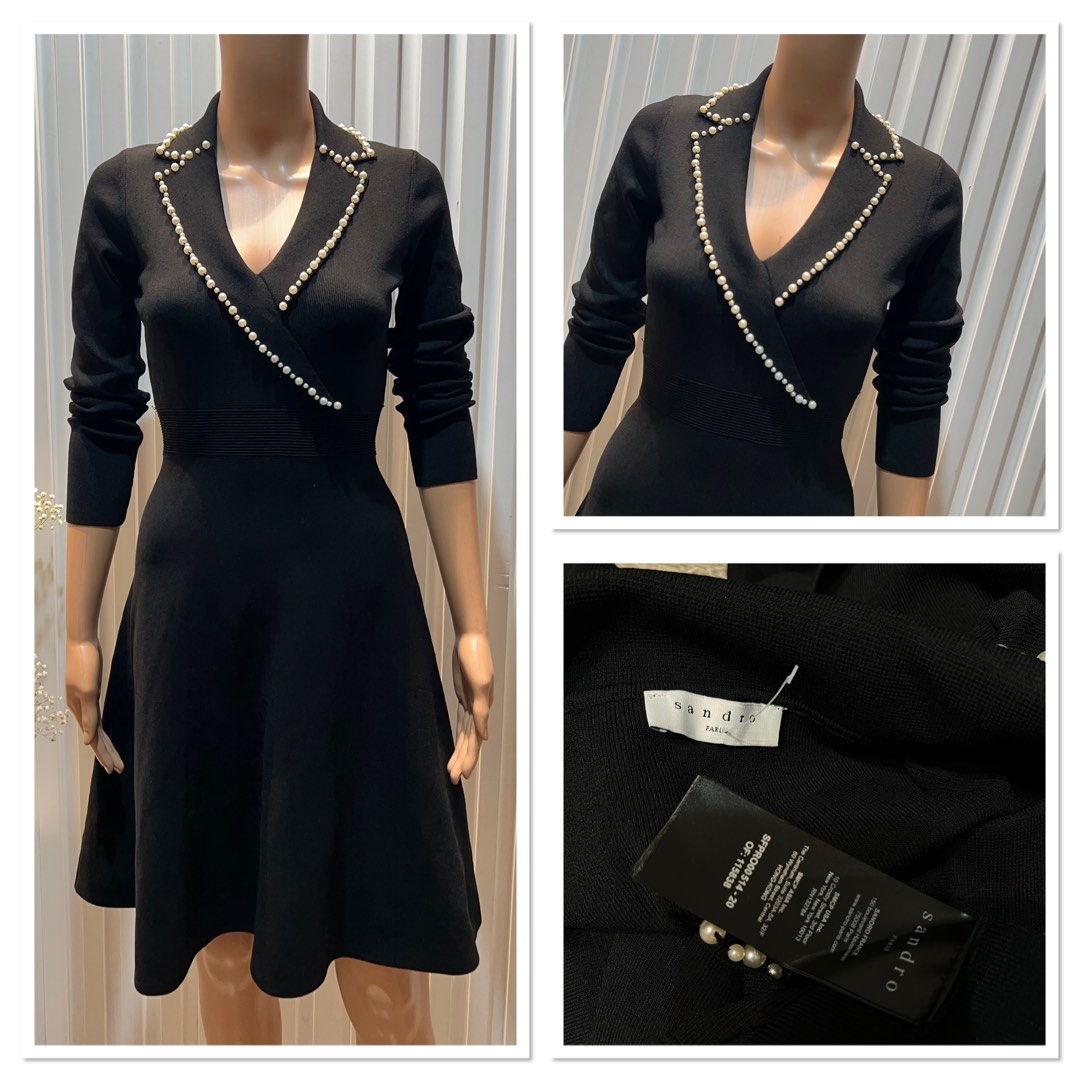 sandro knitted dress, Luxury, Apparel on Carousell