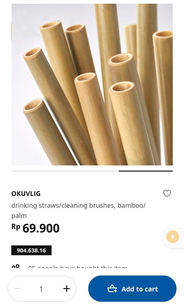 OKUVLIG Drinking straws/cleaning brushes, bamboo, palm - IKEA