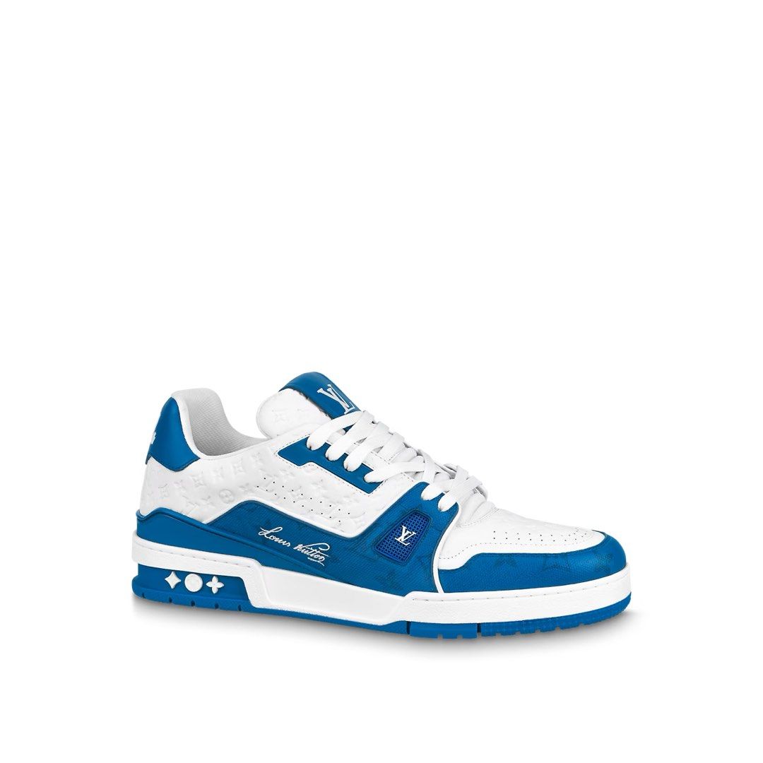 LV Trainer Sneaker Light blue, Luxury, Sneakers & Footwear on Carousell