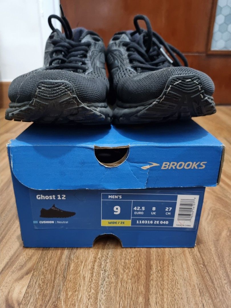 Sepatu Brooks Running Ghost Hitam Ukuran Size 42.5 insole 27 cm on