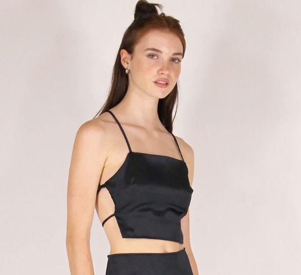 Sexy Backless Satin Crop Top Womens Fashion Tops Sleeveless On