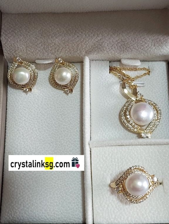 White pearl necklace and earring sets online