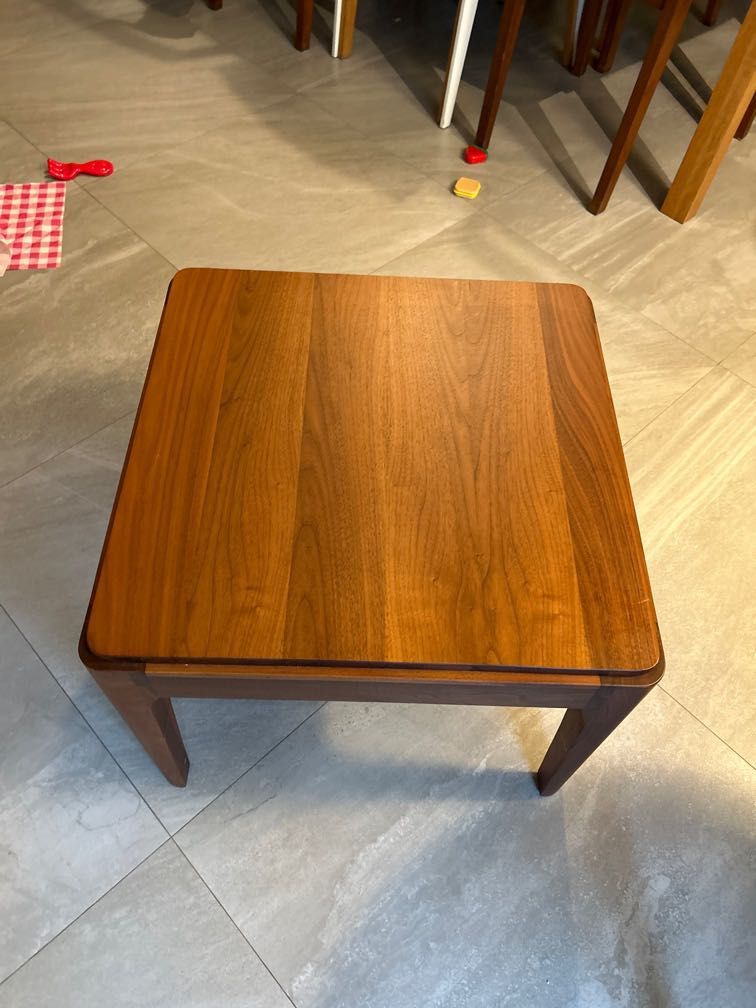Solid walnut side / end table (Category: Tables & Sets) located in Singapore. Submitted by oakandwalnut (Listing ID 1244110926, Image 3). Description: Solid walnut. 50 by 50cm by 40cm (H) Great look and solid build. Great condition as well. Brand: prestige affairs .