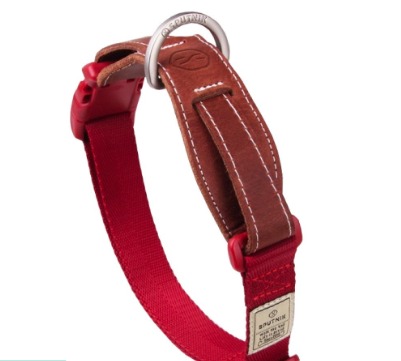 Herringbone Ribbon Dog Collar - Laser Engraved Buckle - Limited Edition